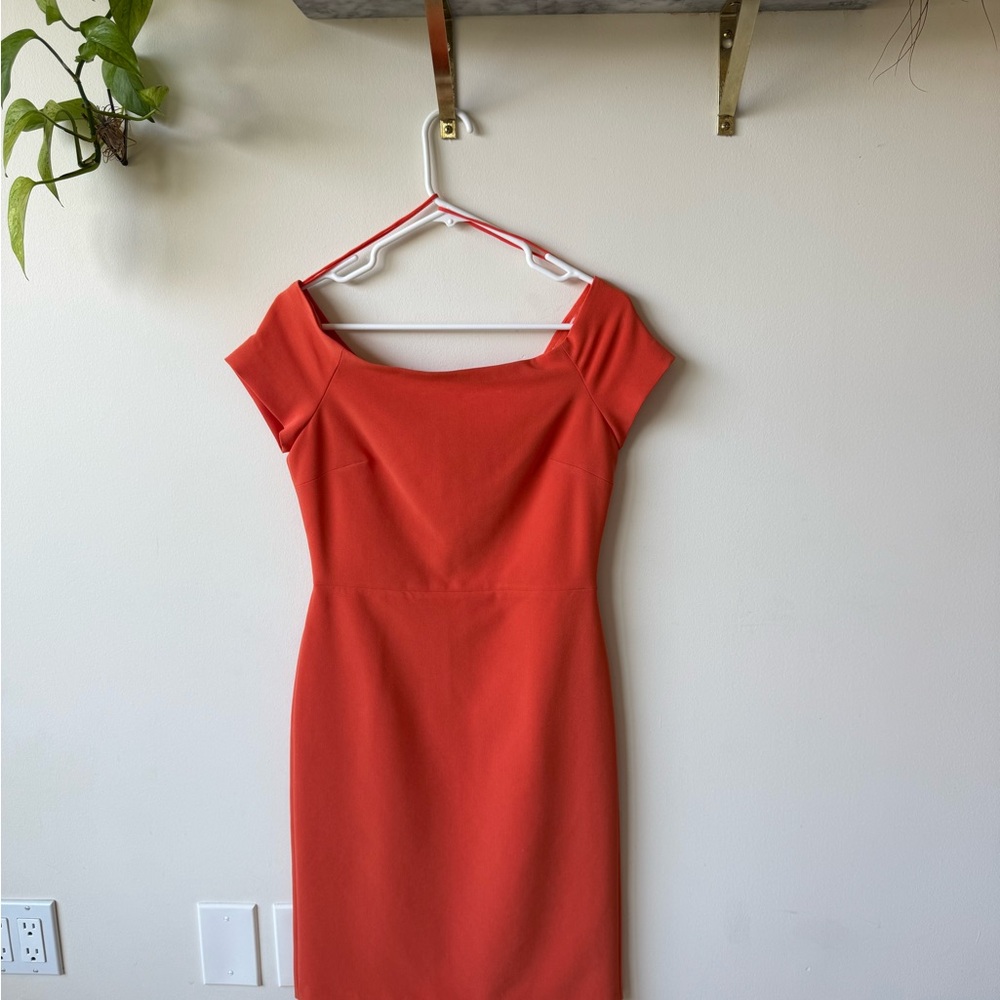 Alice + Olivia Orange Sheath Midi Dress